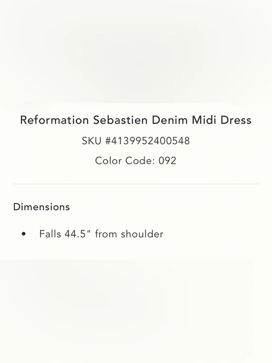 Reformation Sebastien Denim Midi Dress Size 8 NWT - Picture 6 of 16